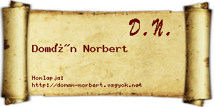 Domán Norbert névjegykártya