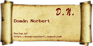 Domán Norbert névjegykártya