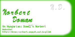 norbert doman business card